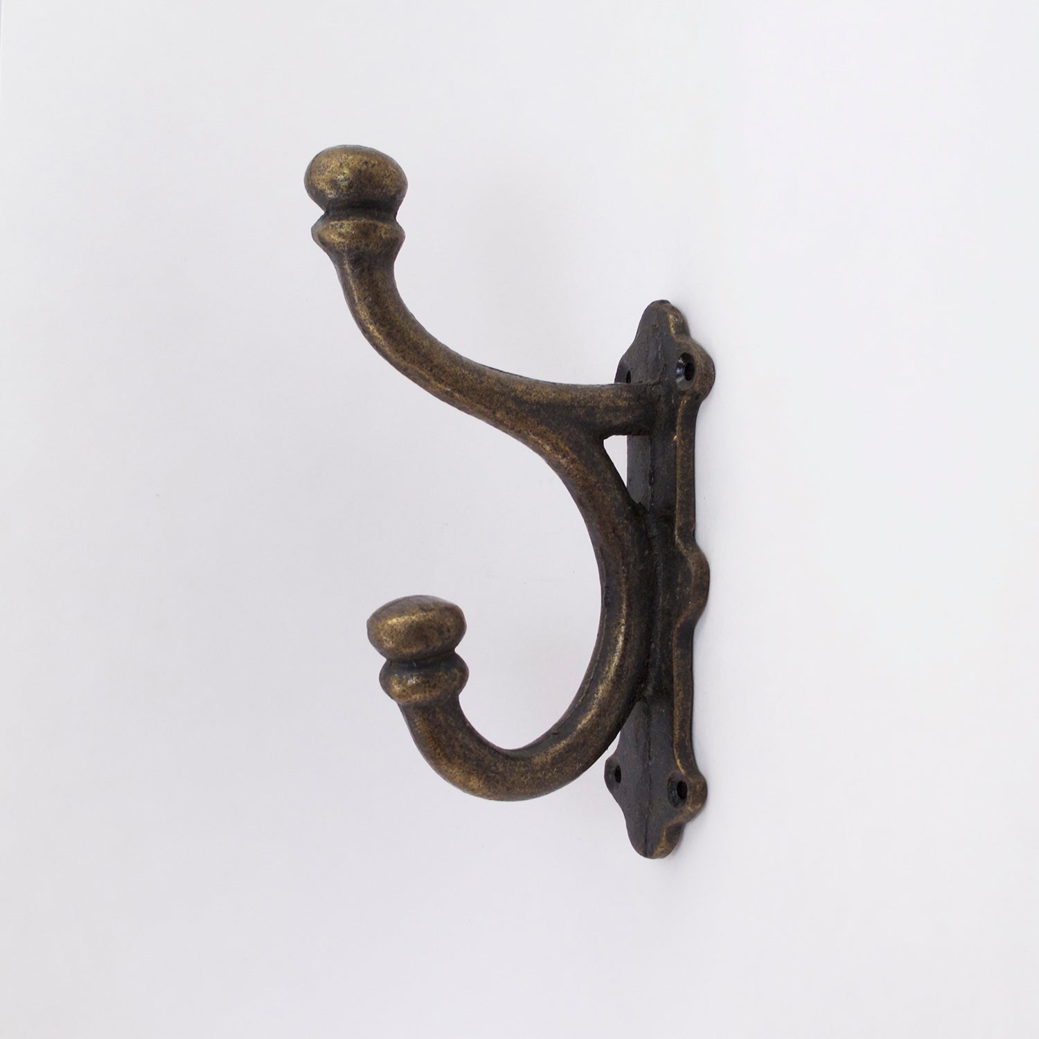 thumbnail image 2 of Cast Iron Double Hook - Rustic Coat Hanger, Key Holder, Towel Or Purse Hook 2 of 4