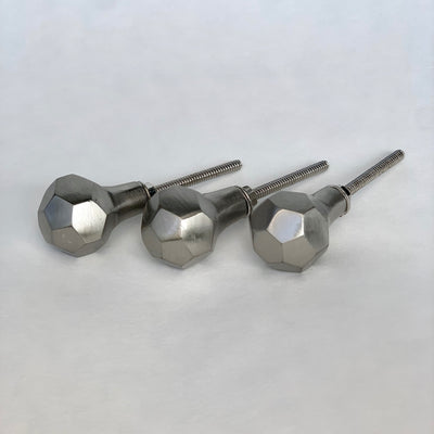 Modern Silver Hex Ball Knob