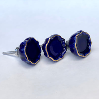 Blue & Gold Cushion Knob