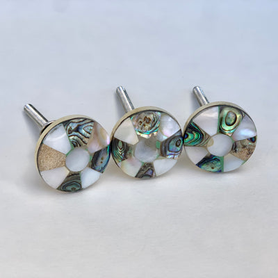 Mini Faceted Mother of Pearl Knob Multi-Color
