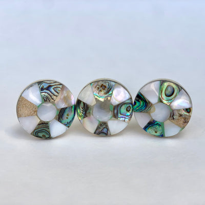 Mini Faceted Mother of Pearl Knob Multi-Color