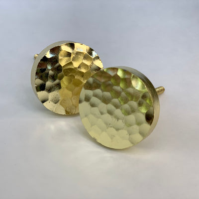 Round Hammered Gold Knob
