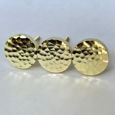 Round Hammered Gold Knob