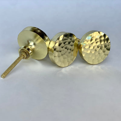 Round Hammered Gold Knob