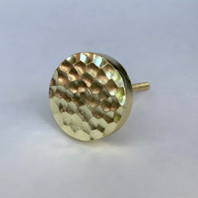 Round Hammered Gold Knob