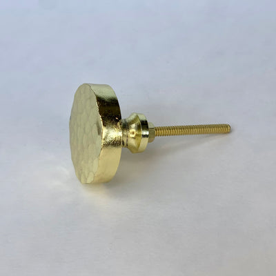 Round Hammered Gold Knob
