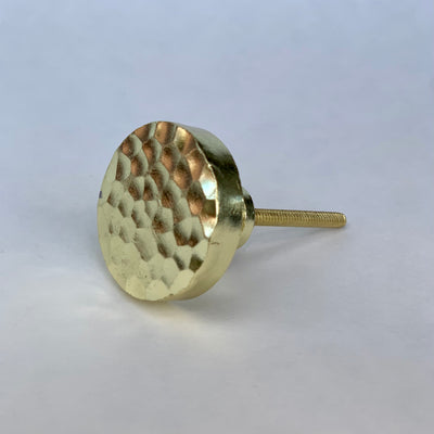 Round Hammered Gold Knob