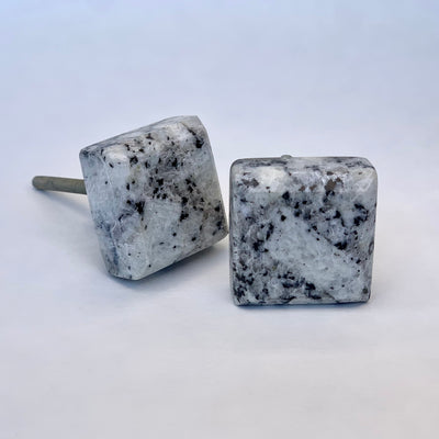 Multi Shade Gray Marbled Stone Knob