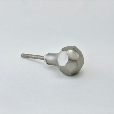 Modern Silver Hex Ball Knob