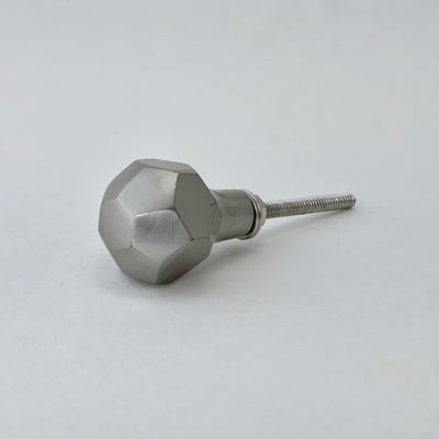 Modern Silver Hex Ball Knob