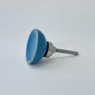 Blue Round Ceramic Knob