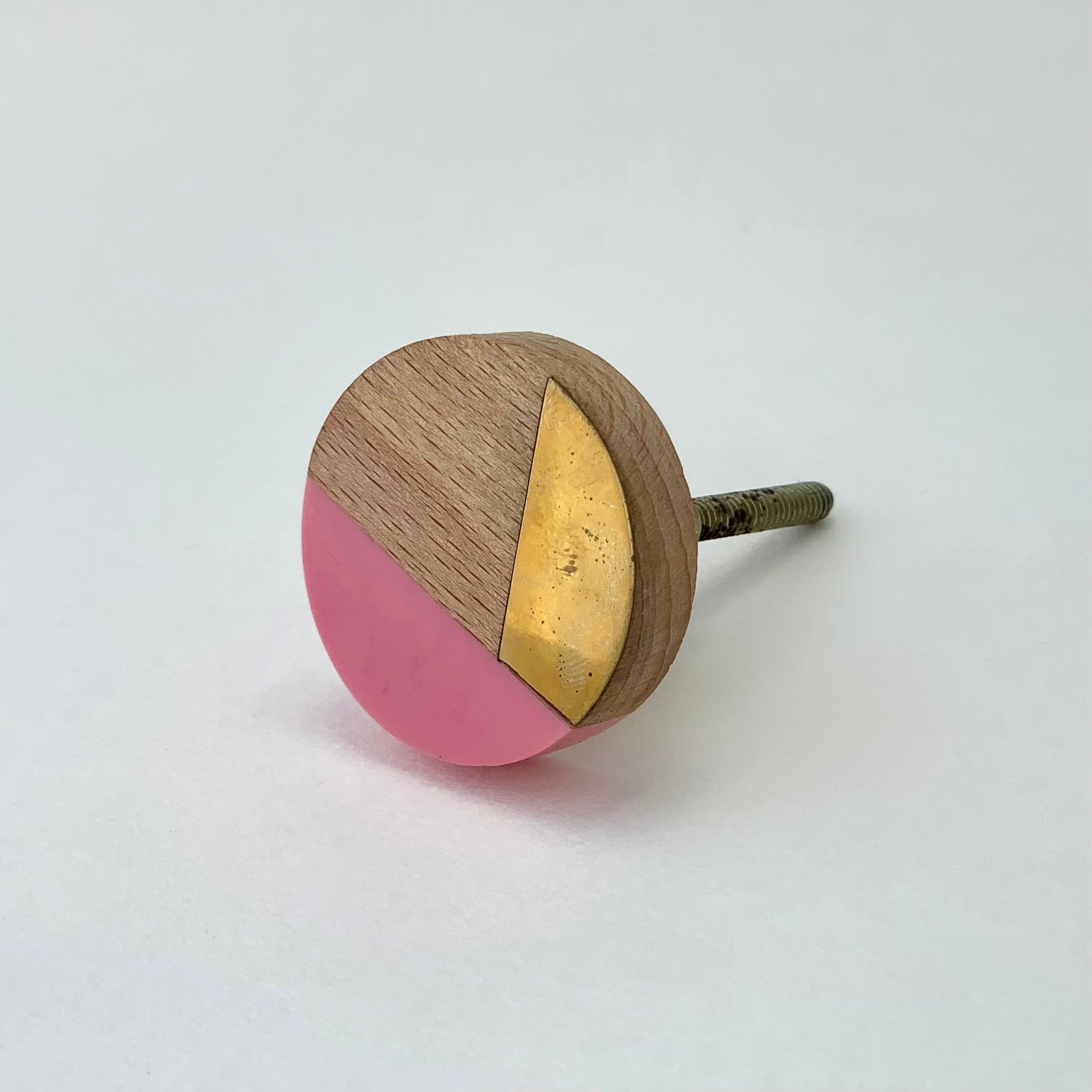 Modern Pink and Gold Drawer Knob - Hooks & Knobs Modern Pink and Gold Drawer Knob - Hooks & Knobs