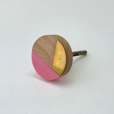 Geo Knob - Pink + Gold