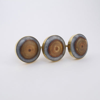 Gray + Gold Geia Circle Knob  Drawer Pulls and Cabinet Knobs