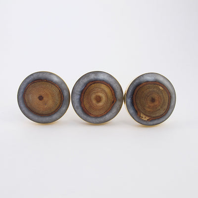 Gray + Gold Geia Circle Knob  Drawer Pulls and Cabinet Knobs