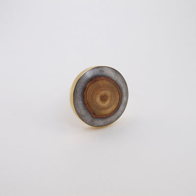 Gray + Gold Geia Circle Knob  Drawer Pulls and Cabinet Knobs