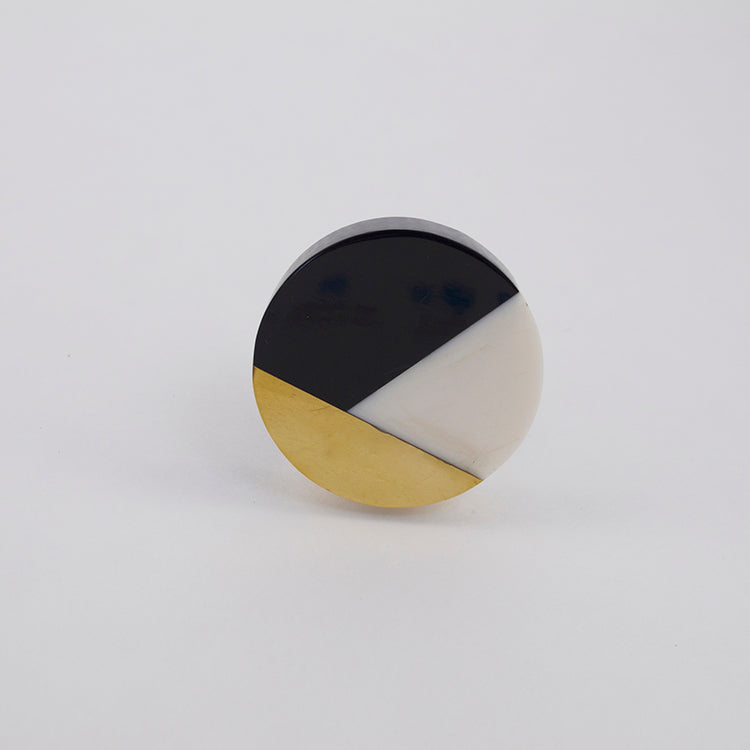 Black White and Gold Geo Drawer Knob Black White and Gold Geo Drawer Knob