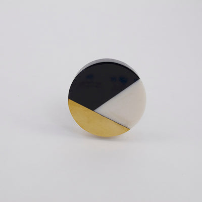 Geo Knob - Black + Gold  Drawer Pulls and Cabinet Knobs