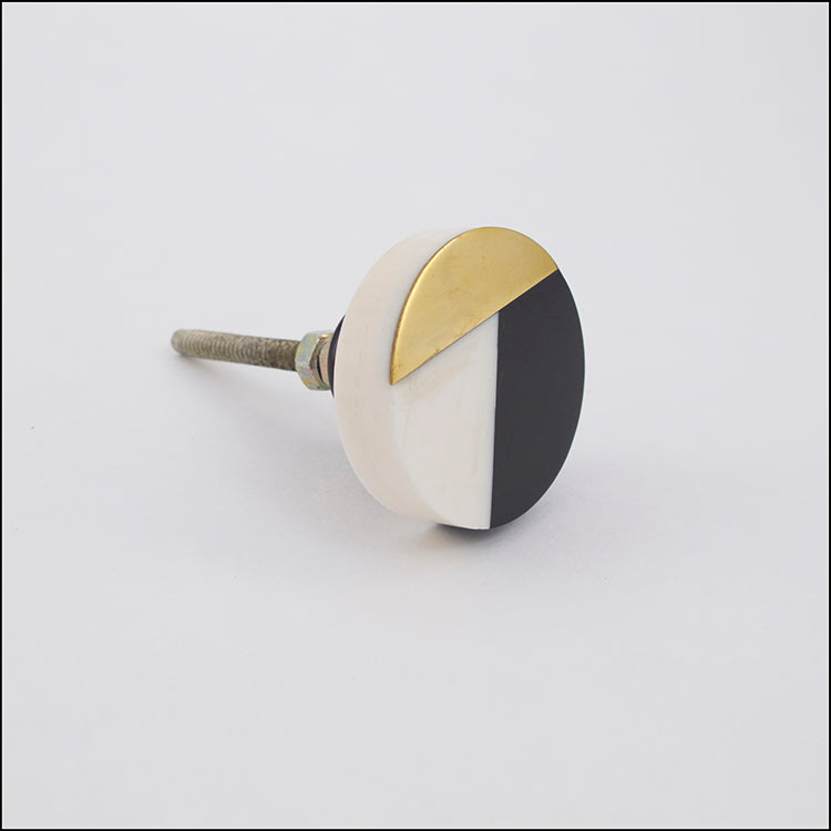 Black White and Gold Geo Drawer Knob Black White and Gold Geo Drawer Knob