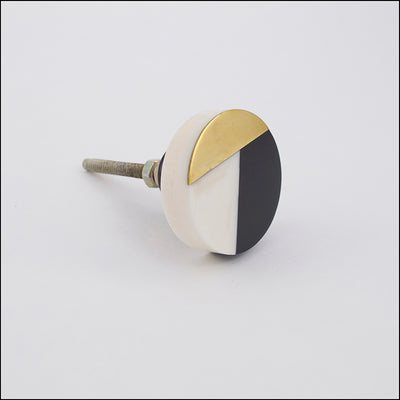 Geo Knob - Black + Gold  Drawer Pulls and Cabinet Knobs