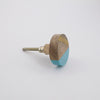 Geo Knob - Blue + Gold  Drawer Pulls and Cabinet Knobs