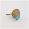 Geo Knob - Blue + Gold  Drawer Pulls and Cabinet Knobs