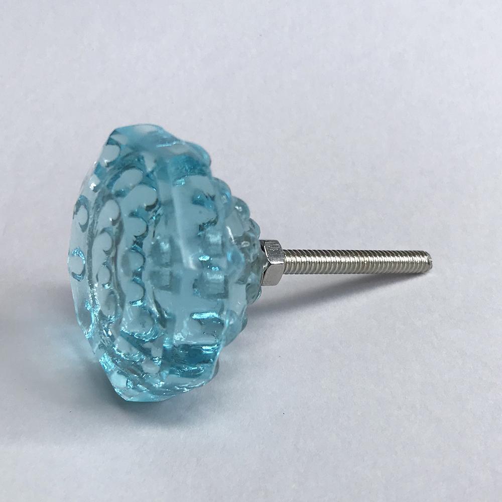 Glass Moon Drop Knob Blue Glass Moon Drop Knob Blue