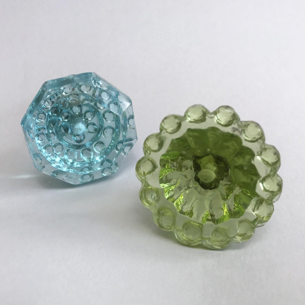 mint green dresser knobs JGARTS Round Glass Dresser Drawer, Door, Cabinet Knob Brushed Nickel Hardware - Pack of 12 (Aqua Green)