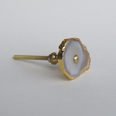 Gold Plated Agate Knob - Amber  Drawer Pulls and Cabinet Knobs