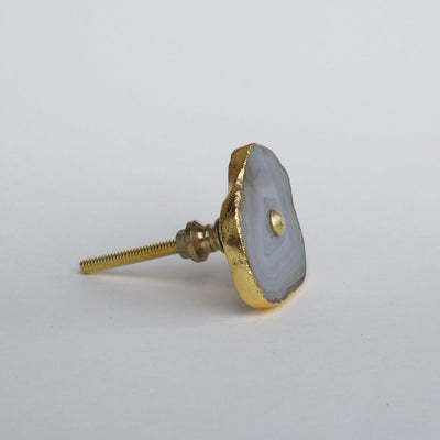 Gold Plated Agate Knob - Amber  Drawer Pulls and Cabinet Knobs