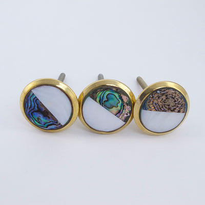 Black and White Mother of Pearl Knob  Drawer Pulls and Cabinet Knobs