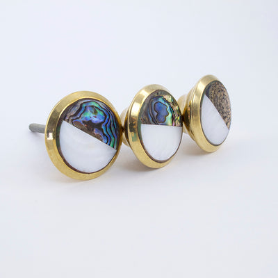Black and White Mother of Pearl Knob  Drawer Pulls and Cabinet Knobs