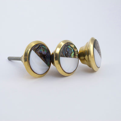 Black and White Mother of Pearl Knob  Drawer Pulls and Cabinet Knobs