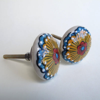 Hand-Painted Sunflower Knob  Drawer Pulls and Cabinet Knobs