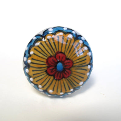 Hand-Painted Sunflower Knob  Drawer Pulls and Cabinet Knobs