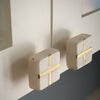 White Stone + Gold Square Knob