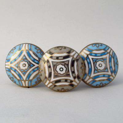 Art Deco Knob - Blue  Drawer Pulls and Cabinet Knobs