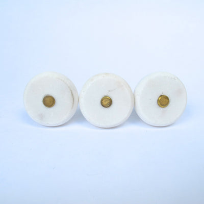 Round White Stone Knob - Unique Cabinet Pulls,  Gold Knob, Elegant Dresser Knob, Drawer Pulls, Knobs and Pulls