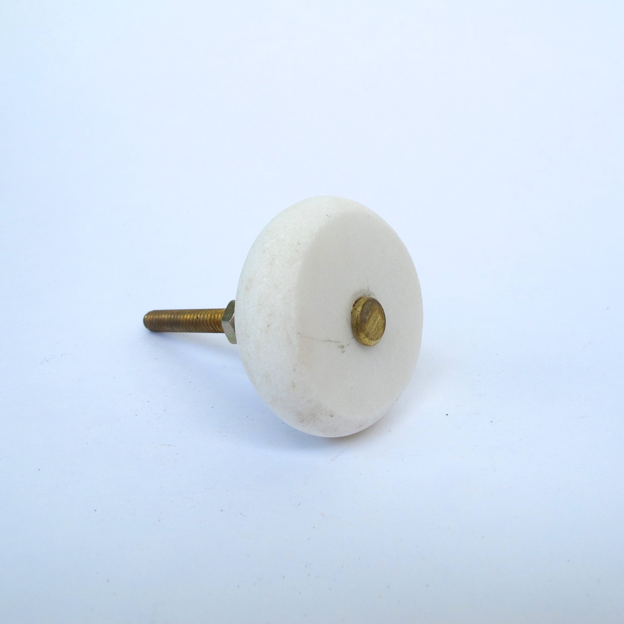 Round White Stone Knob - Hooks & Knobs Round White Stone Knob - Hooks & Knobs