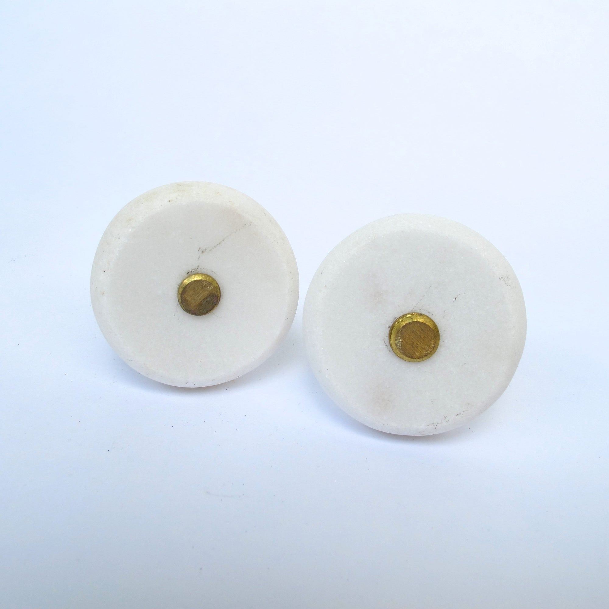 Round White Stone Knob - Hooks & Knobs Round White Stone Knob - Hooks & Knobs