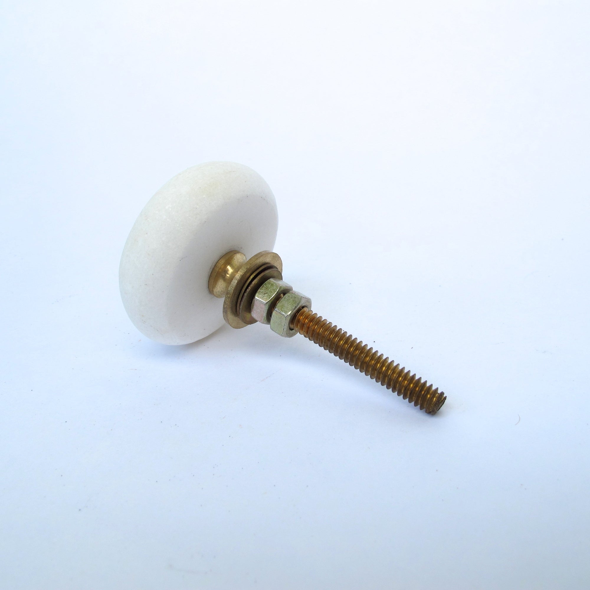 Round White Stone Knob - Hooks & Knobs Round White Stone Knob - Hooks & Knobs