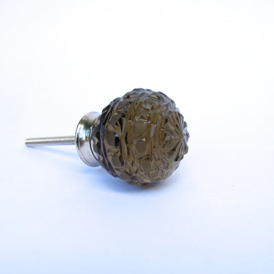 Glass Betty Knob -  Brown Glass Knob, Cabinet Pull, Cupboard Knob, Vintage Drawer Hardware