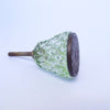 French Medallion Knob -  Glass Knob, Cabinet Pull, Cupboard Knob, Vintage Drawer Hardware, Pink Green or Blue