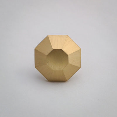 Modern Brass Rounded Hexagon Knob - Drawer Knobs and pulls, Gold Brushed Brass Finish, Cabinet Knobs and Pulls, Solid Brass Metal,  Modern