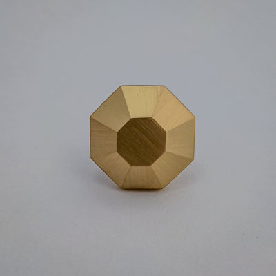 Modern Brass Rounded Hexagon Knob - Drawer Knobs and pulls, Gold Brushed Brass Finish, Cabinet Knobs and Pulls, Solid Brass Metal,  Modern