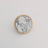 Modern Marble Knob - Round White + Black Marble Stone -  Gold Accent - Unique Drawer Pulls, Cabinet Knobs and Pulls, Unique, Decorative