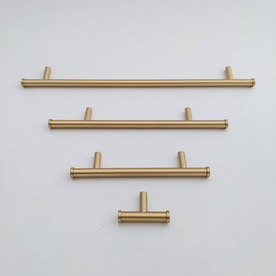Satin Gold Flared End Handles - Drawer Handles pulls, Gold Satin Finish, Cabinet  Pulls, Solid Metal,  Modern Cabinet Pull Handles
