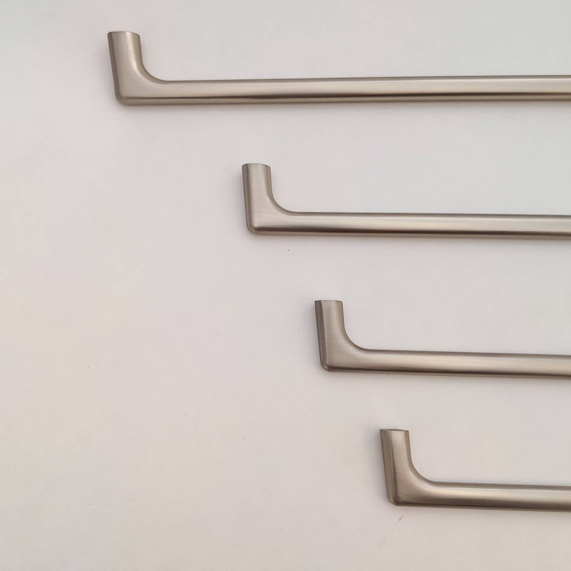 metal dresser handles Solid Metal Drawer Door Cabinet Bar Pull Handle Brushed Nickel, 3" (76.2mm) Hole Centers, 6" Overall Length