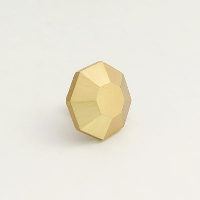 Modern Brass Rounded Hexagon Knob - Drawer Knobs and pulls, Gold Brushed Brass Finish, Cabinet Knobs and Pulls, Solid Brass Metal,  Modern