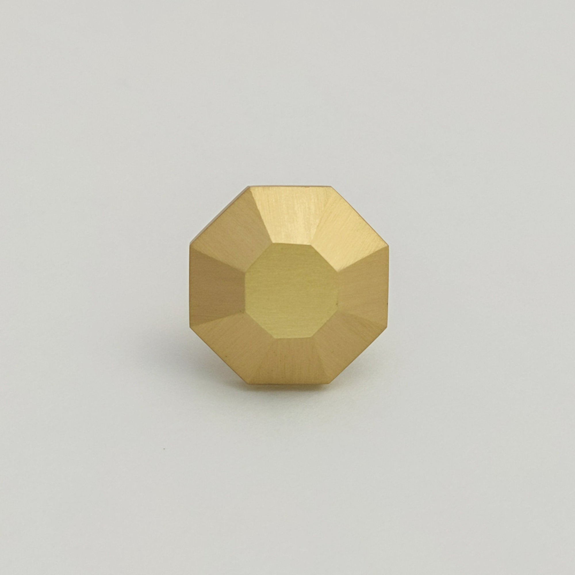 Modern Brass Rounded Hexagon Knob - Drawer Knobs and pulls, Gold Brushed Brass Finish, Cabinet Knobs and Pulls, Solid Brass Metal,  Modern